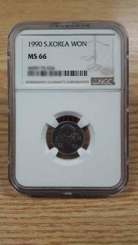 1990년 한국은행 1원 NGC MS66 미사용 주화