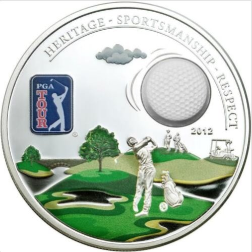 2012년 쿡섬 PGA TOUR - Golf Ball 프루프 한정판 은화