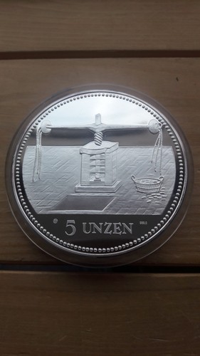 1987 SWITZERLAND 5 UNZEN PROOF SILVER