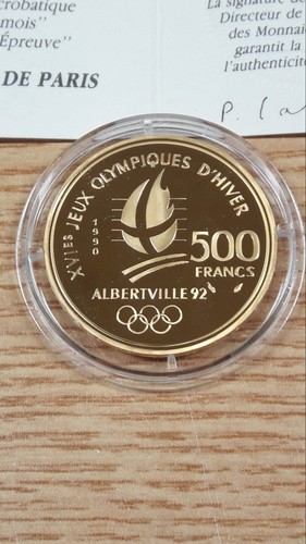 1990년 프랑스 알베르빌 올림픽 스키 프루프 기념 금화