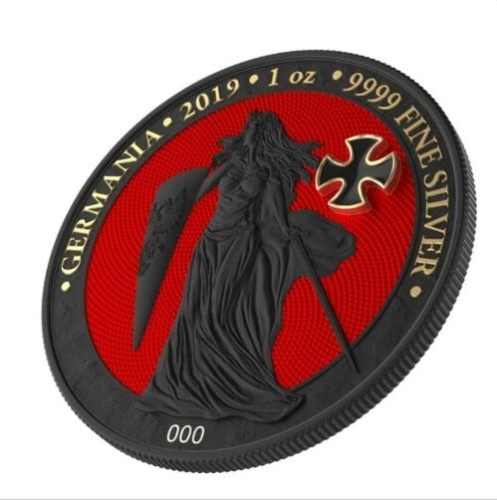 2019년 독일 게르마니아 Iron Cross Red 1oz 루테늄 프루프 한정판 은화/ Mintage(발행량): 500장