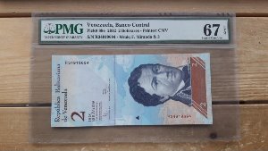 2012년 베네수엘라 2볼리바르 PMG 67 미사용 화폐