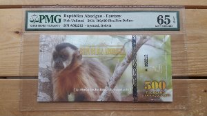 2014년 볼리비아 500000 Pira Pire Dollars PMG 65 미사용 기념지폐