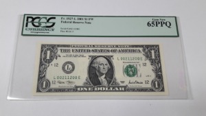2001년 미국 1달러 LT기호 샌프란시스코 L00211200E PCGS 66PPQ 미사용 레이더 화폐