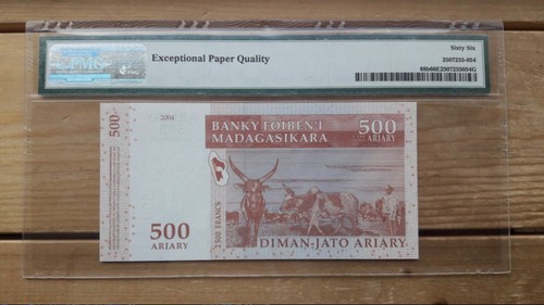 2004년 마다가스카르 500아리아리 PMG 66 미사용 화폐