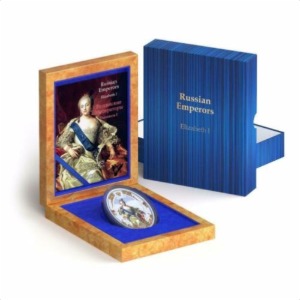 2014년 니우에 러시아 황제 엘리자베스1세 2oz 부분 금도금 하이릴리프 색채 프루프 한정판 은화 / 발행량 999개